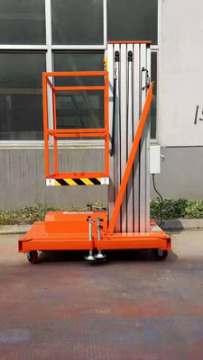 Orange Aerial Work Platform Electric Hydraulic Indoor Boom Lift 6m Height