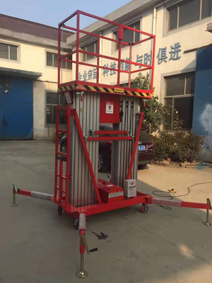 8m Double Mast Mobile Hydraulic Work Platform Lift Extensible Boom Platforms Orange