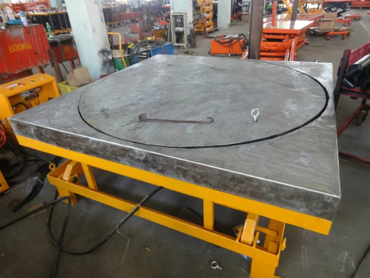 Turnable Scissor a tabela de elevador, tabela de elevador inoxidável hidráulica para Workline