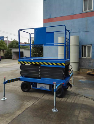 O móbil hidráulico aéreo da plataforma quadriculado contínua de Skidproof da roda do pneumático Scissor o elevador