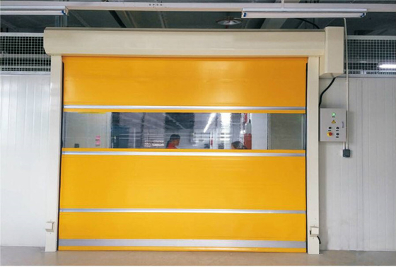 Interior inoxidável da tela do Pvc do quadro da porta de alta velocidade rápida industrial instalado para a divisão do armazém